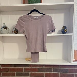 Fashion Nova Mauve Ribbed Tee
